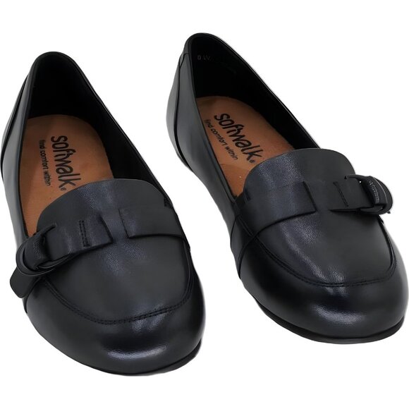 SoftWalk Serra Loafer Flats Black Comfort Slip-On Women's US 8W - Picture 1 of 6
